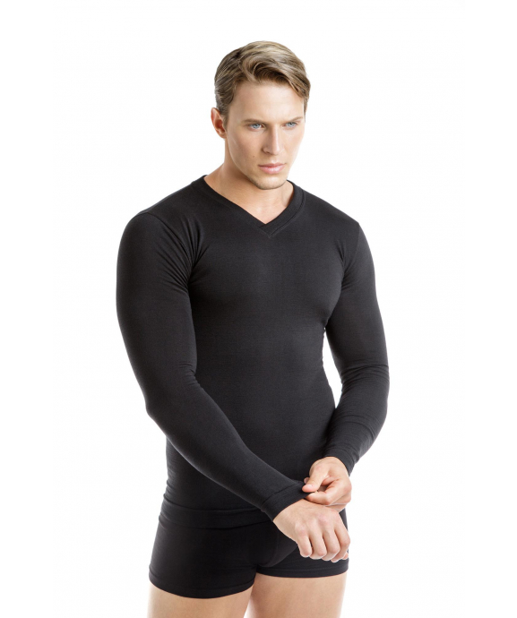 Men's v neck long sleeve thermal best sale